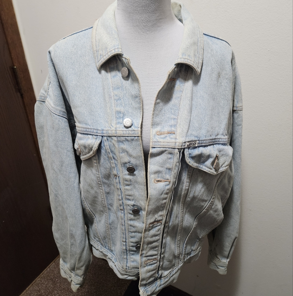 Vintage Mens Guess Blue Jean Jacket Classic Style